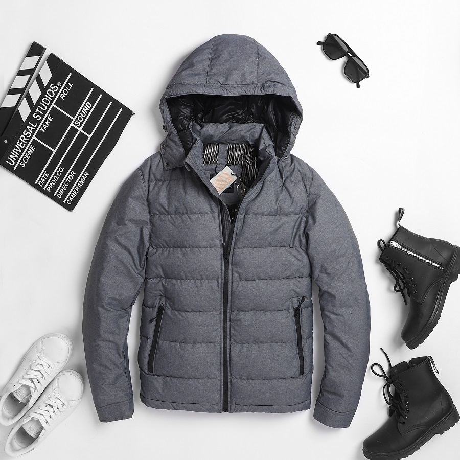 Giảm sốc áo lông vũ nam xuất Hàn có mũ