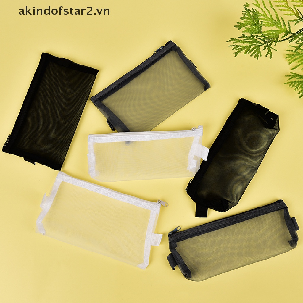 Túi đựng tài liệu bằng lưới trong suốt có khóa kéo đơn giản size S/ L
