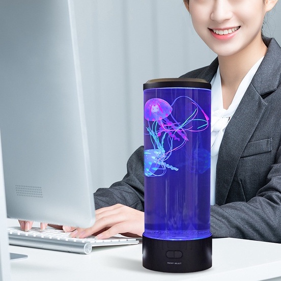 Đèn ngủ con sứa bơi lội chuyển động đổi màu mini