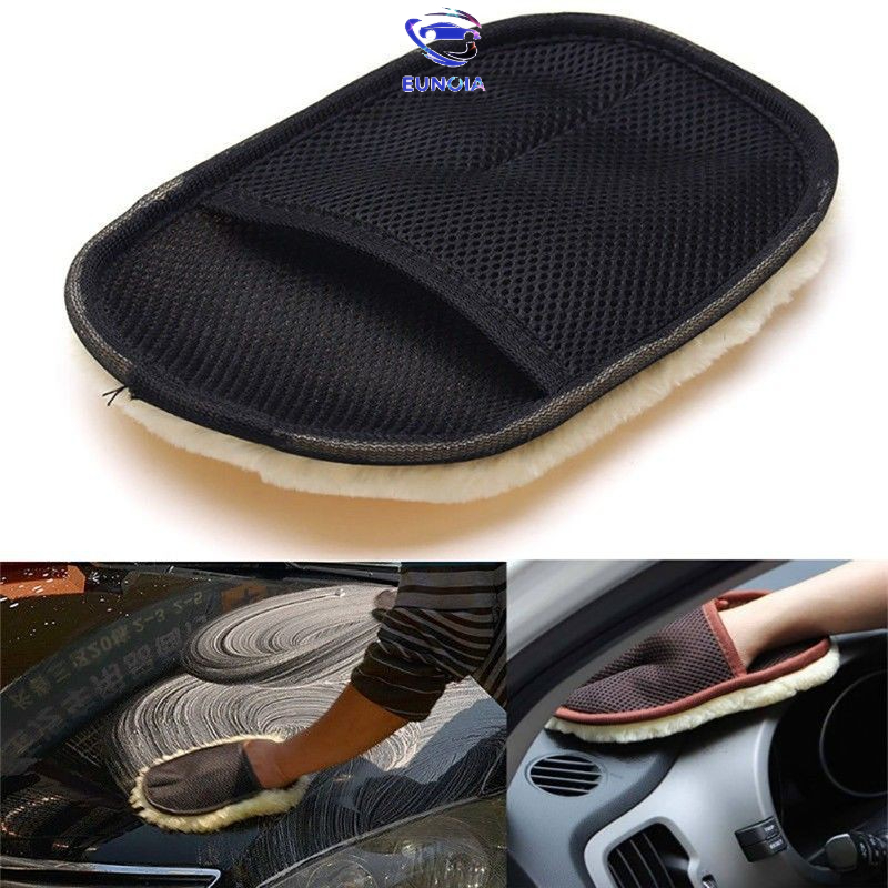 Găng tay rửa xe lông cừu lông siêu mịn rửa xe siêu sạch