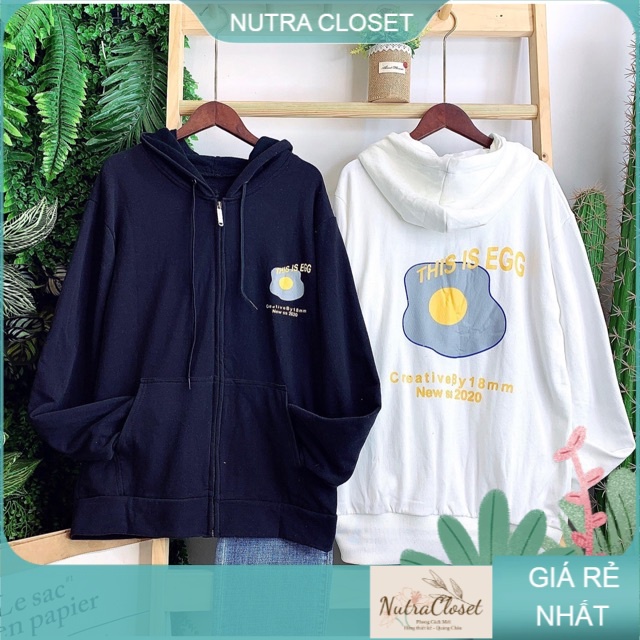 Áo khoác nỉ ngoại ulzzang nam nữ egg