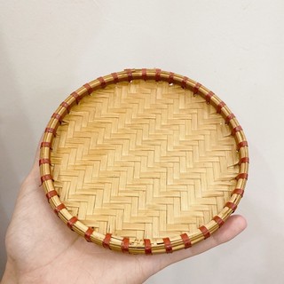Mẹt tre viền đỏ 15cm dùng trang trí ,decor