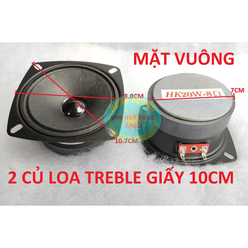 LOA TRÉP HỒNG KÌ VUÔNG 10CM - GIÁ 1 CẶP - LOA TREBLE GIẤY