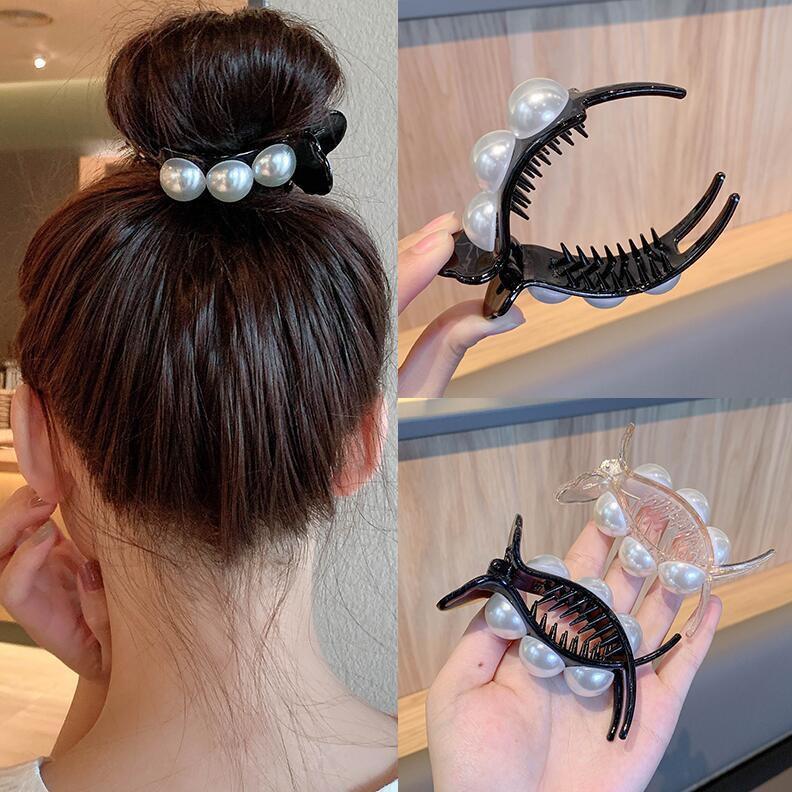 Kẹp Tóc Càng Cua Đính Hạt Ngọc Trai Nhân Tạo 380 Kẹp Tóc Hàn Quốc Hot Trend Nhiều Màu Cực Xinh - Hazo