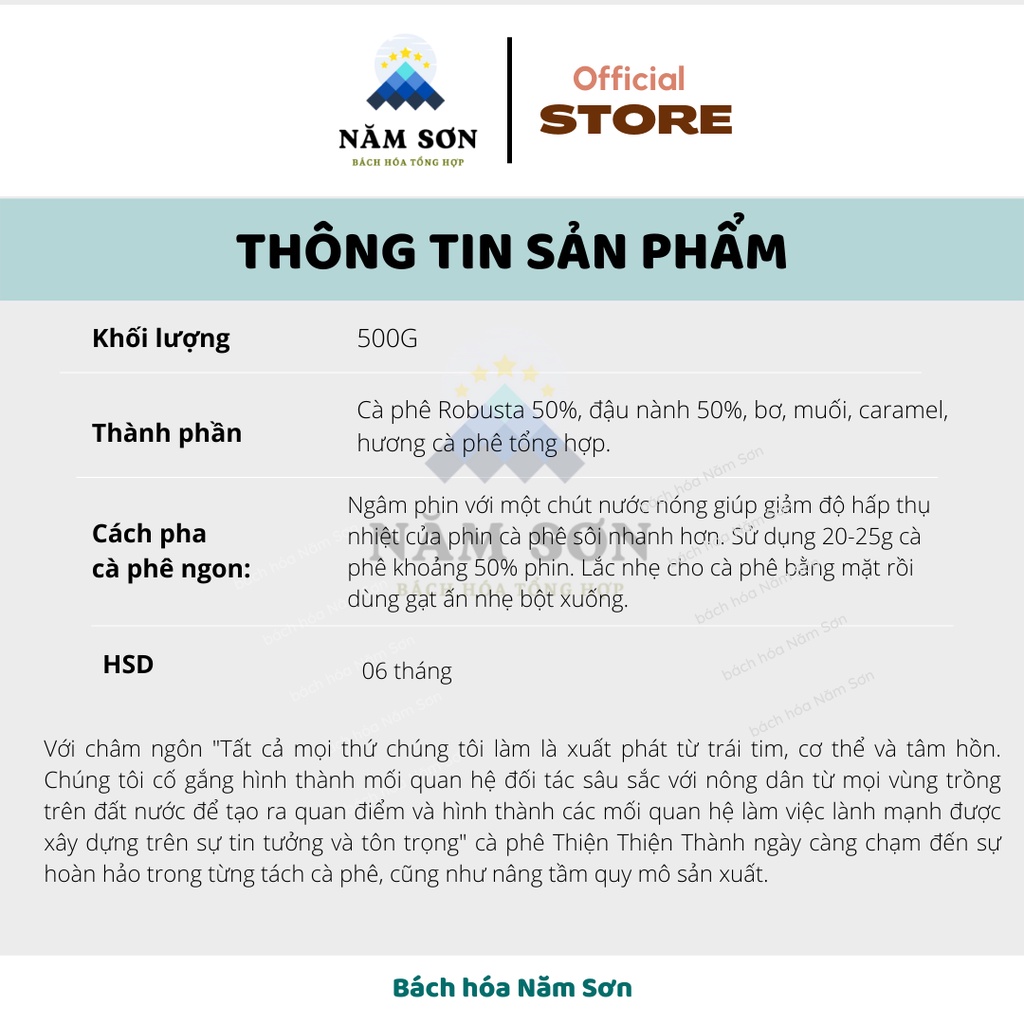 Cà phê rang xay pha phin truyền thống Thiện Thiện Thành 500g