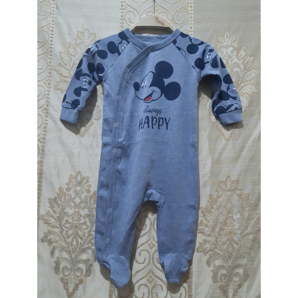 Body cho bé 0-24 tháng vải cotton có bàn, Bodysuit bé trai và bé gái hàng Disney xuất xịn