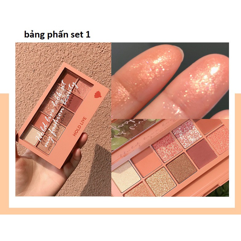 Set trang điểm 1 bảng phấn mắt + 3 màu son HOLD LIVE Chocochoke Pink Sweet Perfect Suit