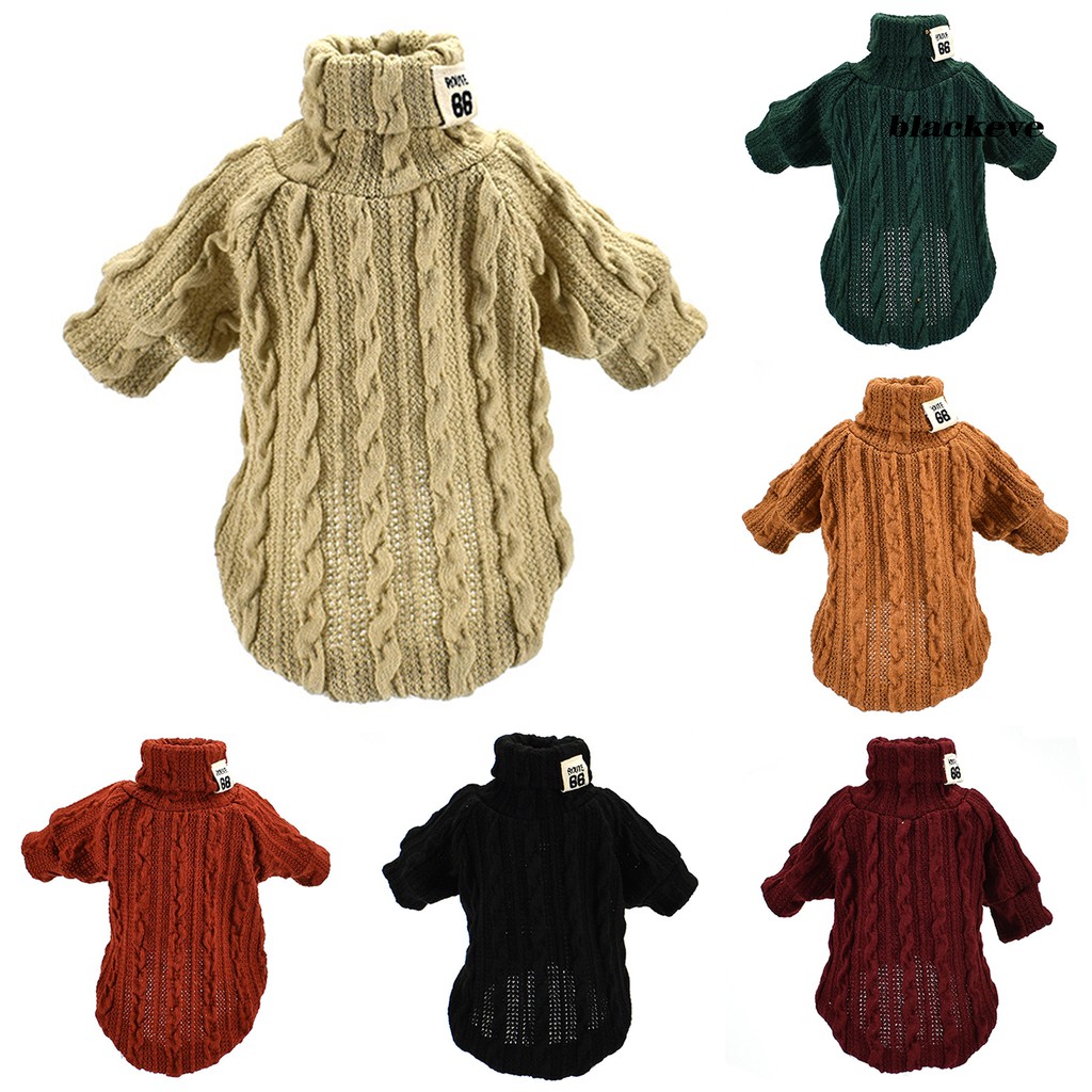 Áo kiểu dệt kim cổ lọ màu trơn thời trang thu đông đáng yêu dành cho thú cưng