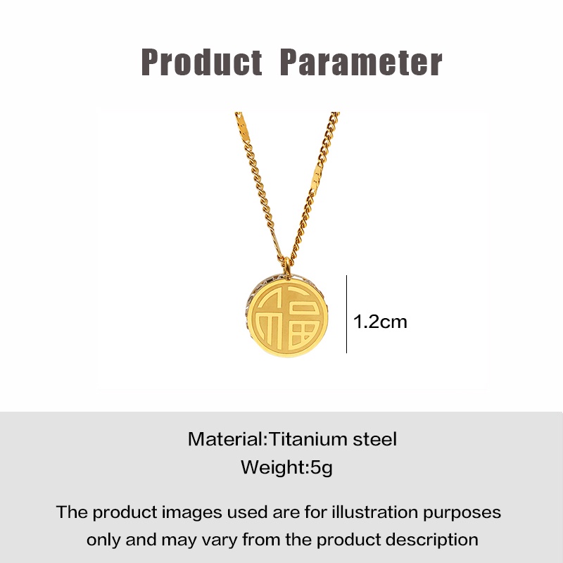 Vòng cổ MALA thép titan mặt chữ Trung Hoa không gỉ MAYEBE LAVEND