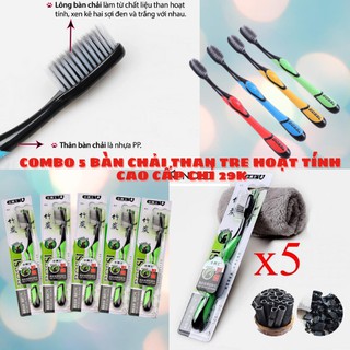 [Combo 5 Bàn Chải Giá Cực Sốc] Bàn Chải Đánh Răng Bossi Hàn Quốc Cao Cấp, Sợi Than Tre Hoạt Tính Siêu Mềm Mại