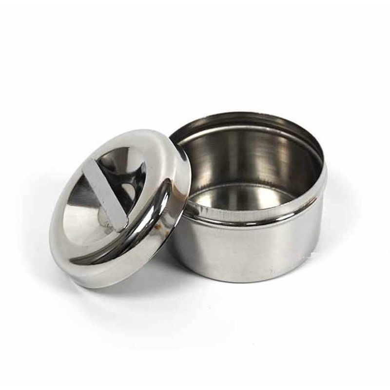 Hộp Inox Tròn Đựng Bông Gòn, Lưu Mẫu INOX304