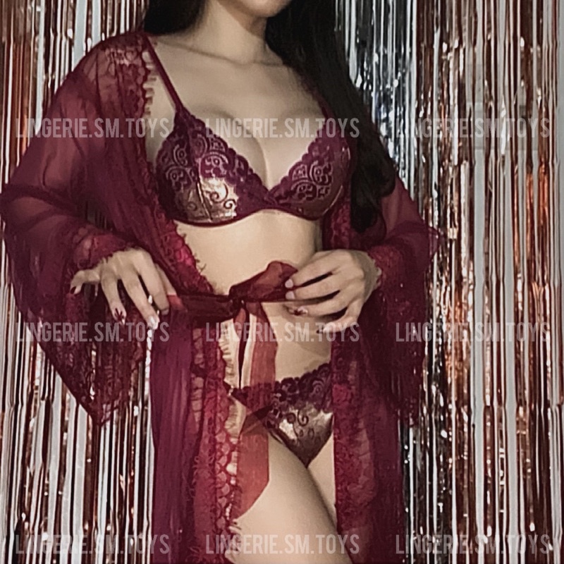 Bralette + Choàng QR9201 - Fullset Nội Y Ren + Choàng Ngủ Cao Cấp Quyến Rũ @lingerie.sm.toys | BigBuy360 - bigbuy360.vn