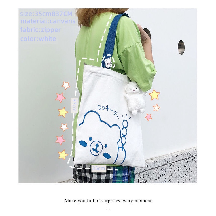 Túi Xách Canvas Cỡ Lớn In Họa Tiết Dễ Thương Phong Cách Nhật Bản Cho Nữ Túi Tote Túi Xách Nữ Túi Nữ Túi Hàn Quốc Túi Xách Nữ Cao Cấp Balo Nữ Dễ Thương