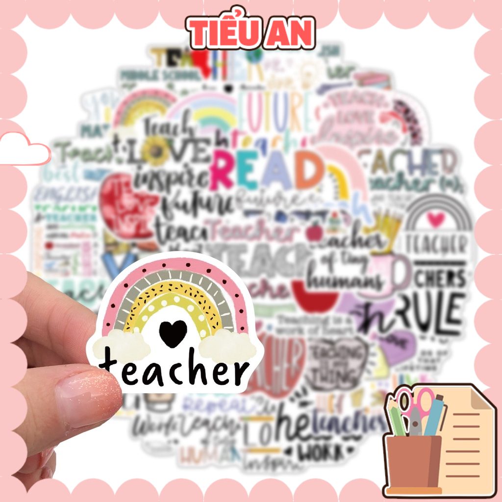 H208 - Sticker Hình Quote về Thầy Cô/ Mừng 20-11 - PVC/ Hình dán Chống nước