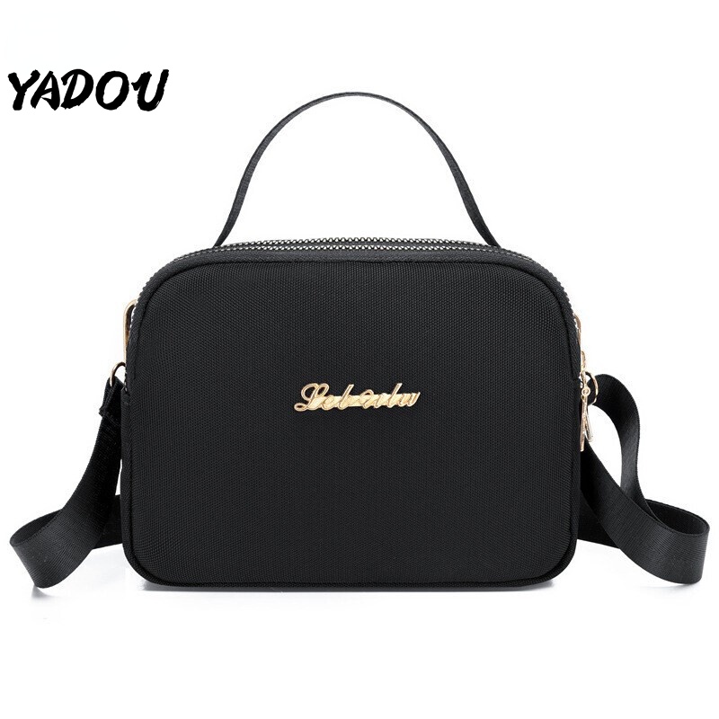 Túi đeo vai YADOU vải canvas hình vuông nhỏ màu trơn đựng điện thoại thời trang cho nữ