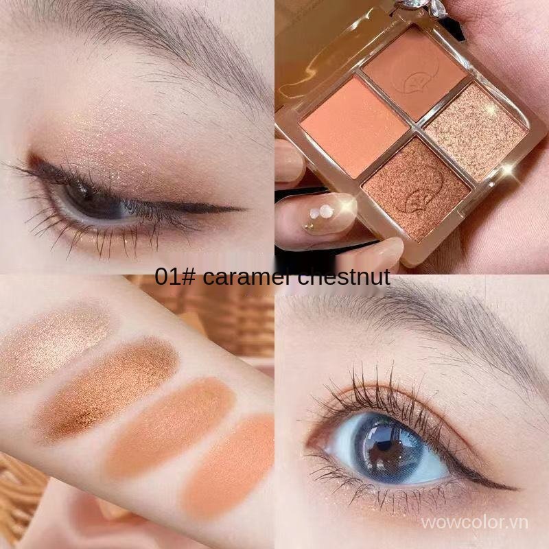 [Hàng mới về] Bảng phấn mắt KISS BEAUTY 4 màu tông đất chống nước lâu trôi hợp thời trang cho nữ