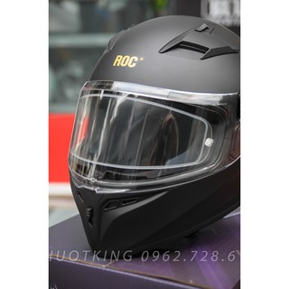 [TẶNG KHÓA MŨ] Mũ bảo hiểm fullface ROC 01 đen nhám ( tặng kèm sẵn Pinlock và túi đựng nón )