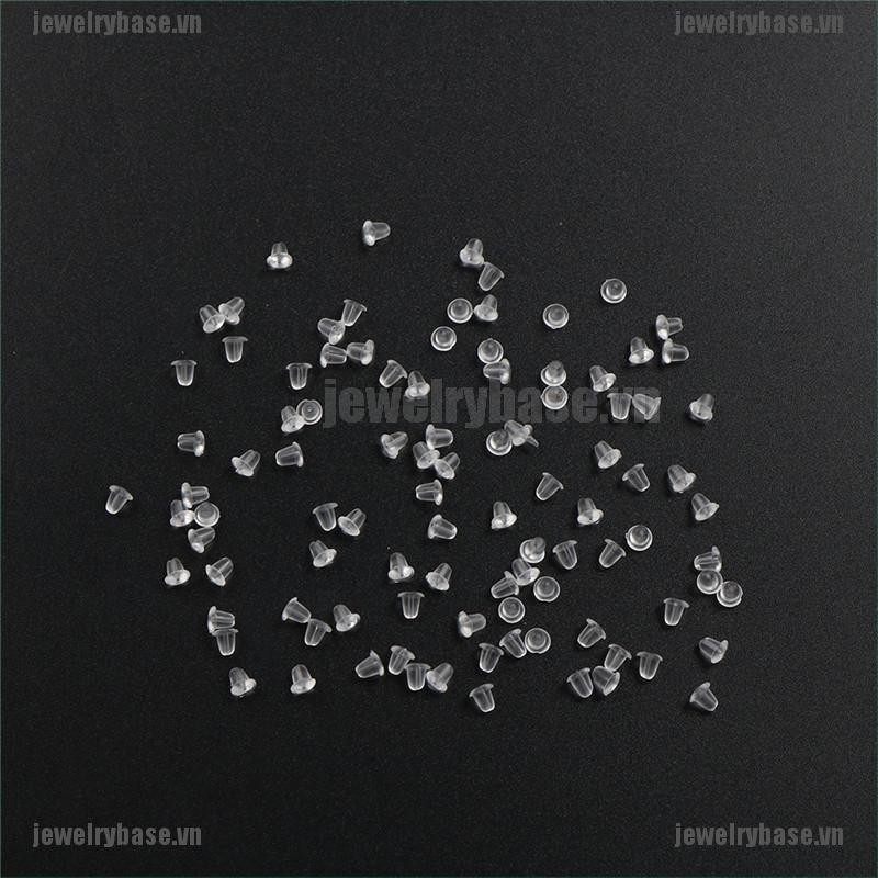 [jewelry] 100pcs Earrings Jewelry Accessories Bullet rubber Ear Plugging/blocked DIY [basevn]