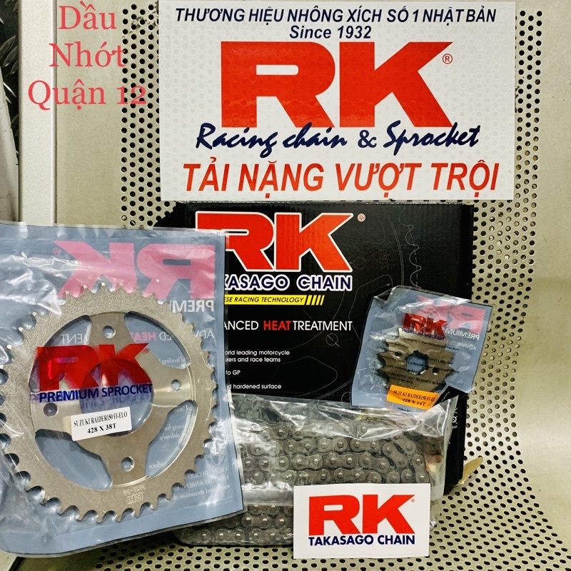 Suzuki Raider Fi O-Ring Chain Kit Bộ Nhông Dĩa Sên Đen Phốt Cao Su Thông Số Zin Chính Hãng RK - Japan