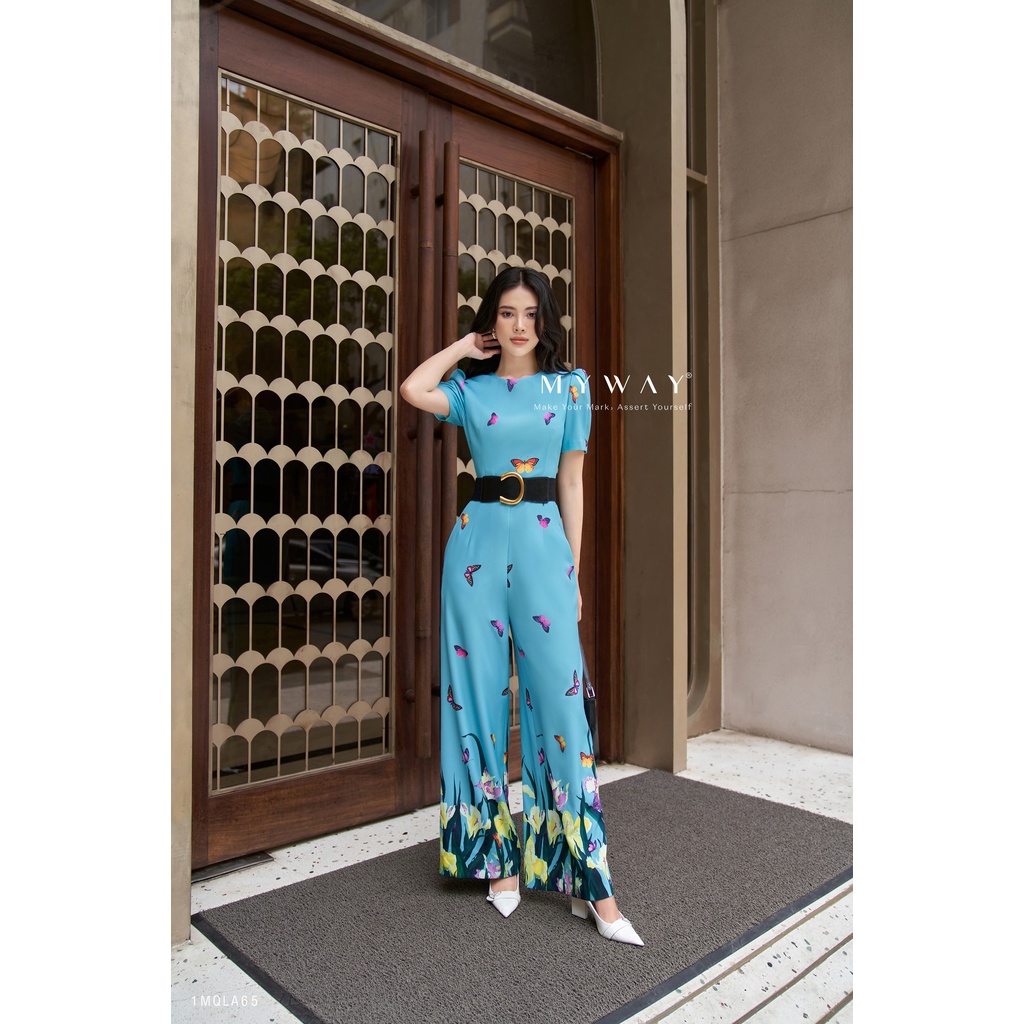 Bộ JumSuit Nữ MY WAY Ngắn Tay Họa Tiết Sang Trọng 1MQLA65