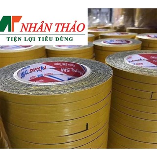 Băng keo xốp vàng 2 mặt - 1.2F - 2.4F x5m