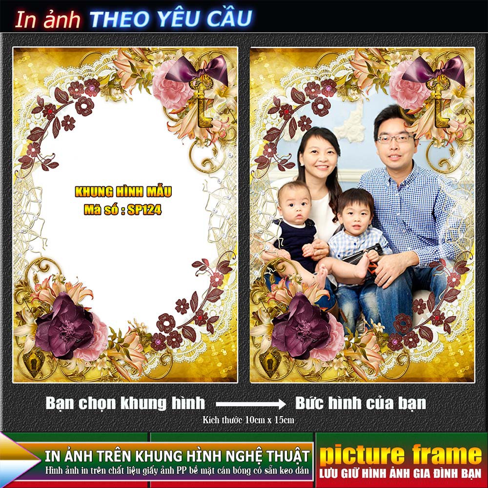 [IN ẢNH THEO YÊU CẦU] - lồng ghép ảnh vào khung hình nghệ thuật. Kích thước 10x15cm.