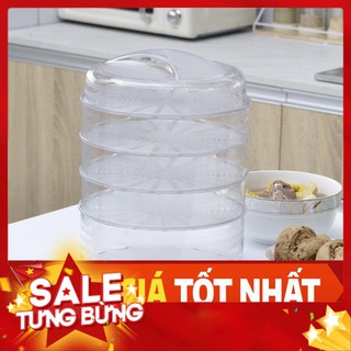 Lồng bàn nhựa trong suốt 5 tầng, bảo quản thức ăn tránh ruồi muỗi
