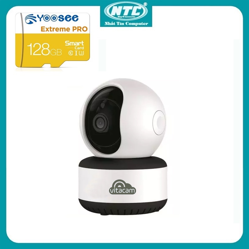 Camera IP Wifi Vitacam C1290 Pro 3.0MP FullHD+ 1536P hồng ngoại ban đêm, góc quan sát siêu rộng (Trắng)