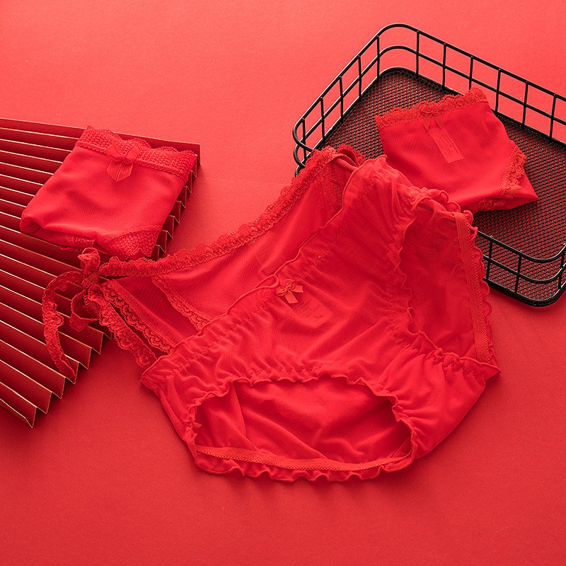 Quần lót ren thoáng khí che phủ toàn diện thoải mái cho nữ