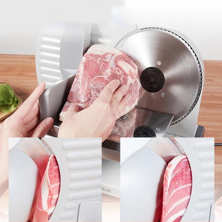 Máy thái lát thịt, rau củ, thực phẩm bán tự động điều chỉnh độ dày mỏng