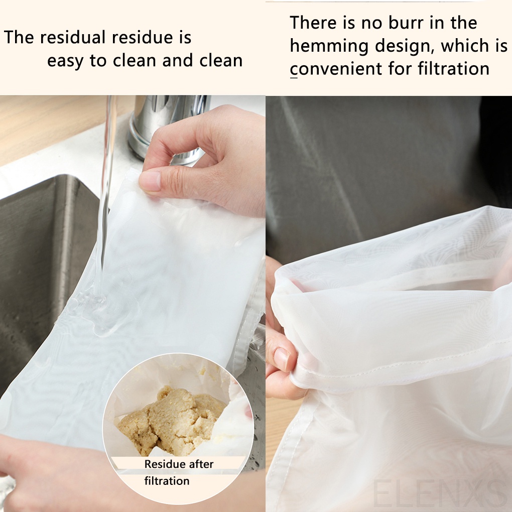 Túi lọc ELEN cà phê/ nước ép/ sữa bằng nilon có thể tái sử dụng tiện dụng cho nhà bếp
