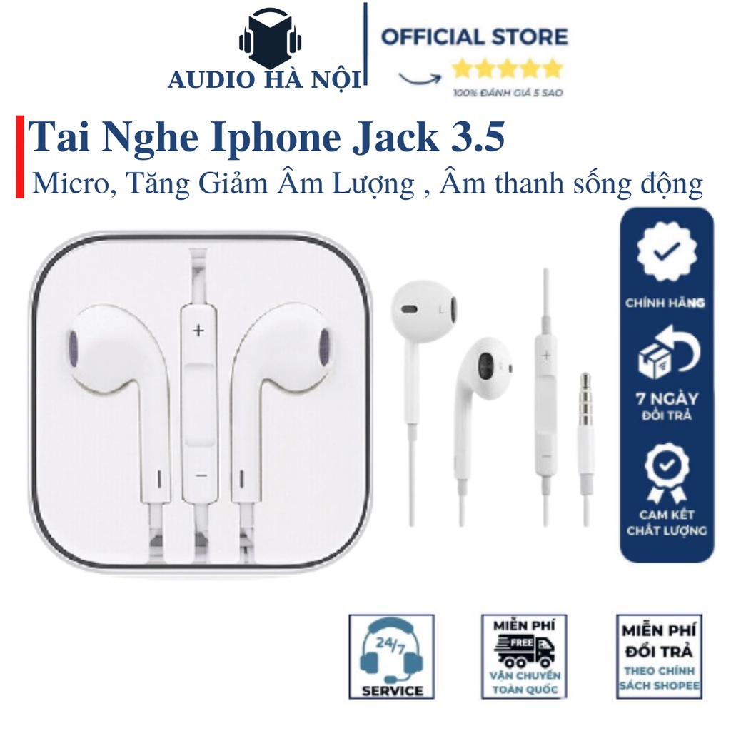 Tai Nghe Nhét Tai Jack Cắm 3.5 Có Mic Đàm Thoại - Âm Thanh Sống Động