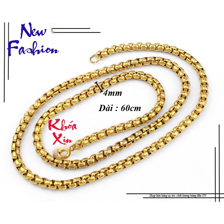 Dây chuyền nam kiểu ống trúc Khóa Vip mạ vàng siêu đẹp, bền màu - Đem lại đẳng cấp, phong độ cho người đeo