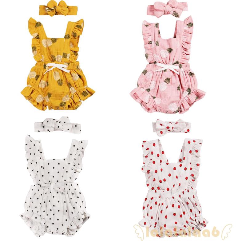 Jumpsuit Họa Tiết Quả Dứa / Quả Dứa / Dâu Tây Cho Bé Gái