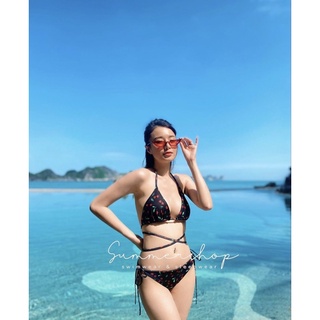 Bikini 2 mảnh basic váy zip buộc hông
