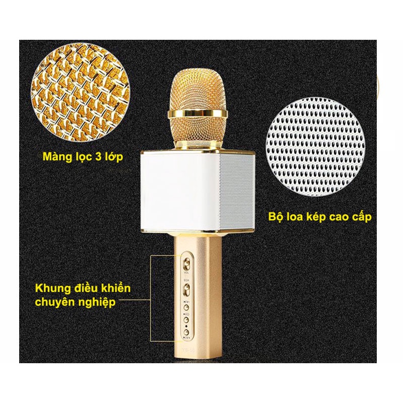 [Mã ELHACE giảm 4% đơn 300K] Micro karaoke bluetooth YS10A GrownTech thu âm kiêm loa đa năng bảo hành 24 tháng