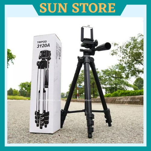 Gậy 3 chân chụp hình máy ảnh, điện thoại Tripod - 3120, Tripod chụp ảnh livetream, Chân đế điện thoại quay tiktok