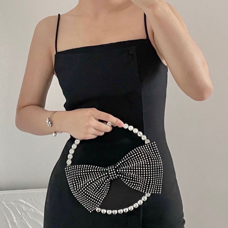 Hàng Mới Về Mới Túi Xách Nữ Vải Nhung Đính Đá Thời Trang