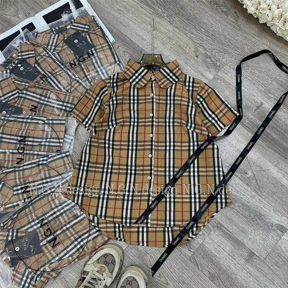 Áo sơ mi BBB kẻ cổ sen vạt xinh