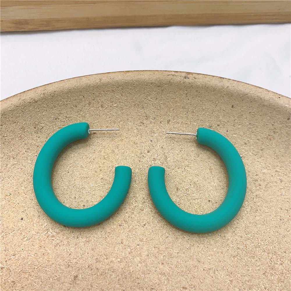 NEEDWAY C-shaped Candy Color Acrylic Matte Geometric Earrings