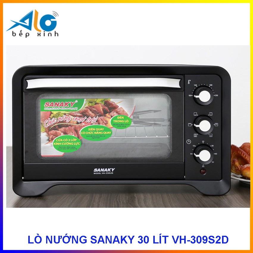 LÒ NƯỚNG SANAKY 30 LÍT - MÀU ĐEN - TIẾT KIỆM ĐIỆN - ALO BẾP XINH