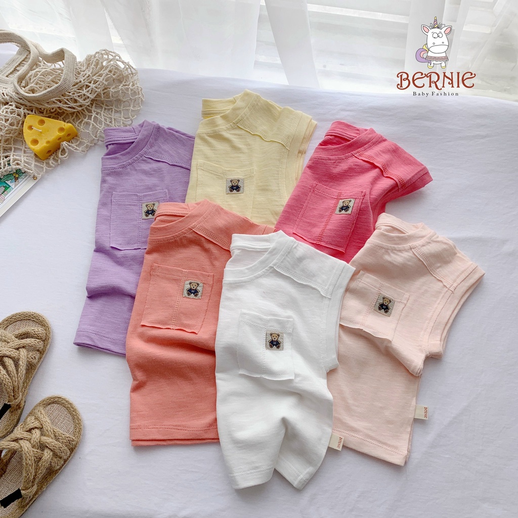 Áo phông cotton mềm mát cho bé, áo thun cộc tay unisex cho bé hàng tốt giá rẻ