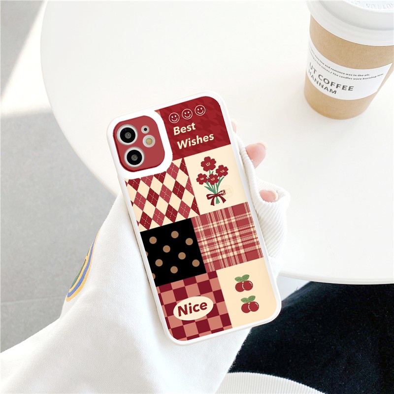 Ốp lưng iPhone ốp hoa nhí caro dành cho ip 6/6plus/X/Xr/11promax/13promax