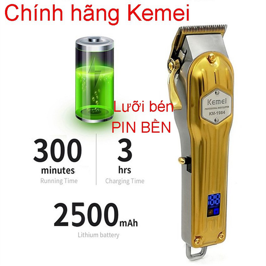 Tông đơ cắt tóc không dây kemei KM1984 công suất 8w