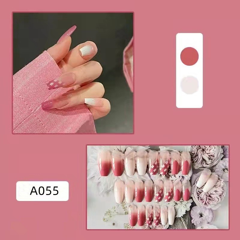 Bộ 24 móng tay giả /Kèm keo/ làm nail ABa