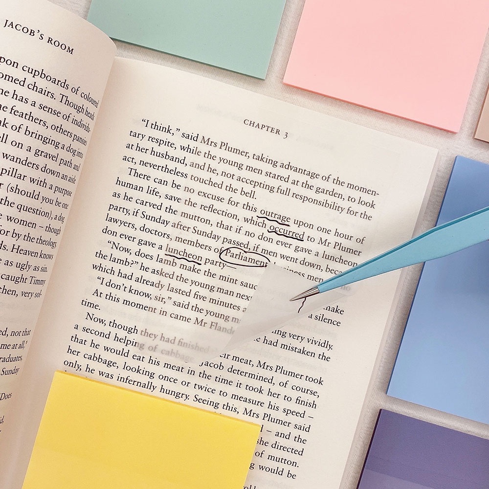 Giấy note trong suốt 50 tờ ghi chú - Gấu Xám