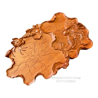 Khay trà gỗ hương, khay trà cảnh cá sen đẹp