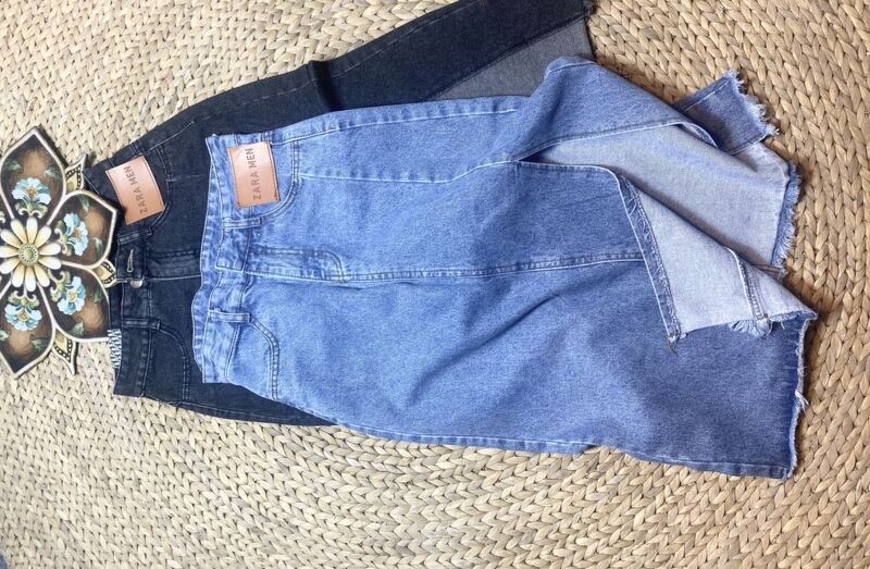 Chân Váy Denim Lưng Cao Xẻ Tà Quyến Rũ Cho Nữ | BigBuy360 - bigbuy360.vn