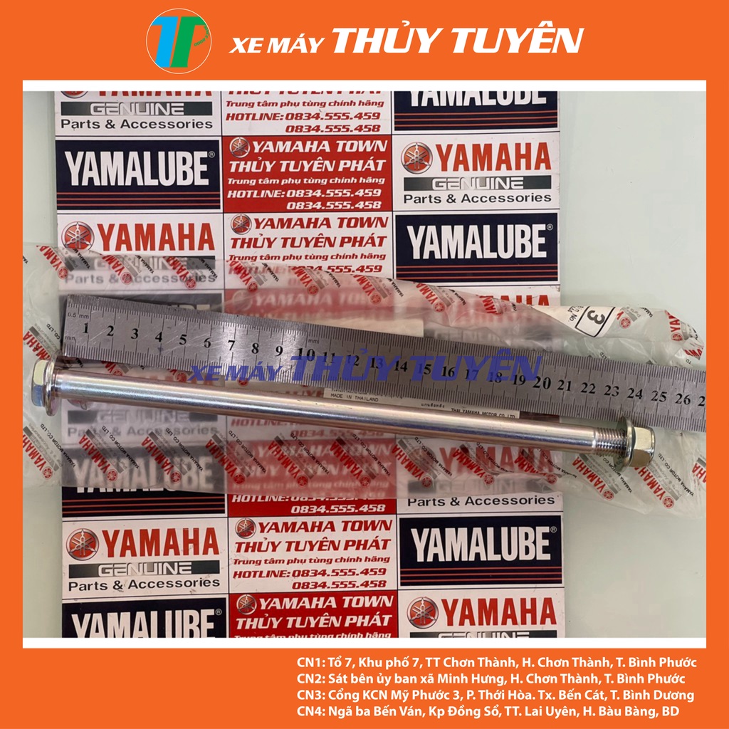 Cốt bánh trước sau - Trục bánh trước sau Exciter 135 150 Ex10 Ex135  Sirius Sirius Fi Jupiter chính hãng Yamaha
