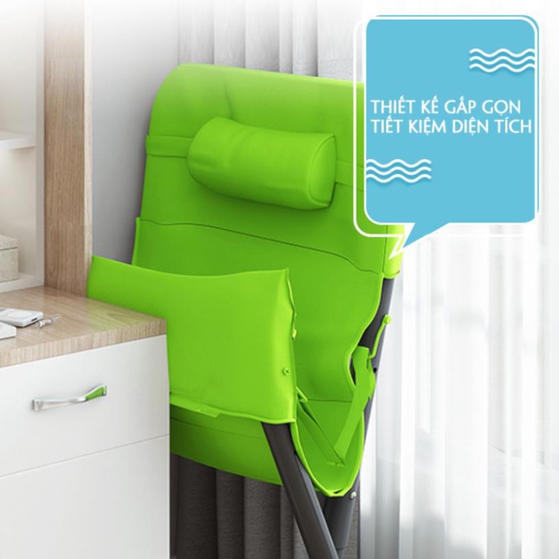 Ghế lười tựa lưng gấp gọn - Ghế thư giãn đọc sách, ngồi ban công, du lịch thoáng mát